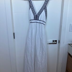 JCrew Embroidered Criss Cross Maxi Dress small